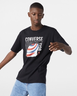 Camisetas Converse Planet 1908 Sleeve Para Hombre - Negras | Spain-7246